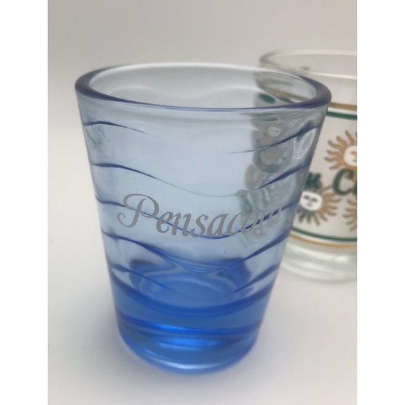 SET OF 4 "PLACES IN THE U.S." SHOT GLASSES Florida, Pensacola, Hollywood & Ocean - Picture 2 of 5